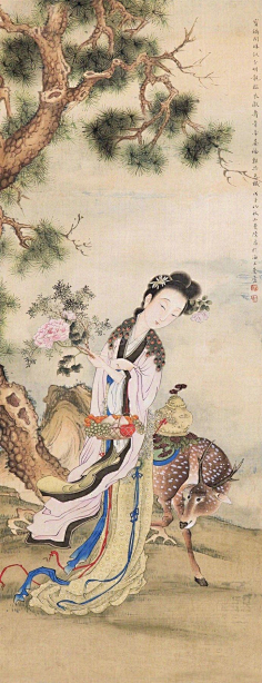 书画三星麻姑图