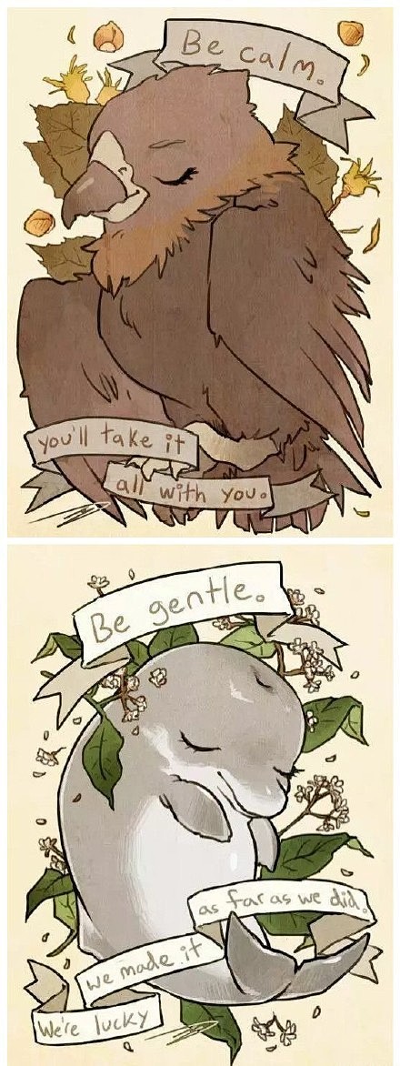 外国网站上搜到的已灭绝动物插画好萌啊ω灭绝了好心疼676767