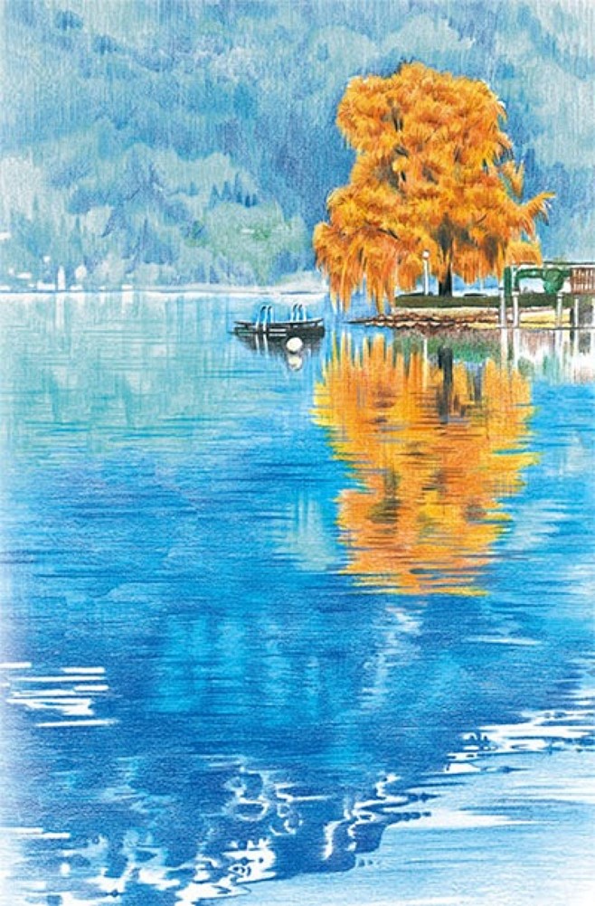 彩铅手绘风景插画