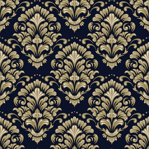 巴洛克风格复古绸缎布纹无缝平铺花纹底纹