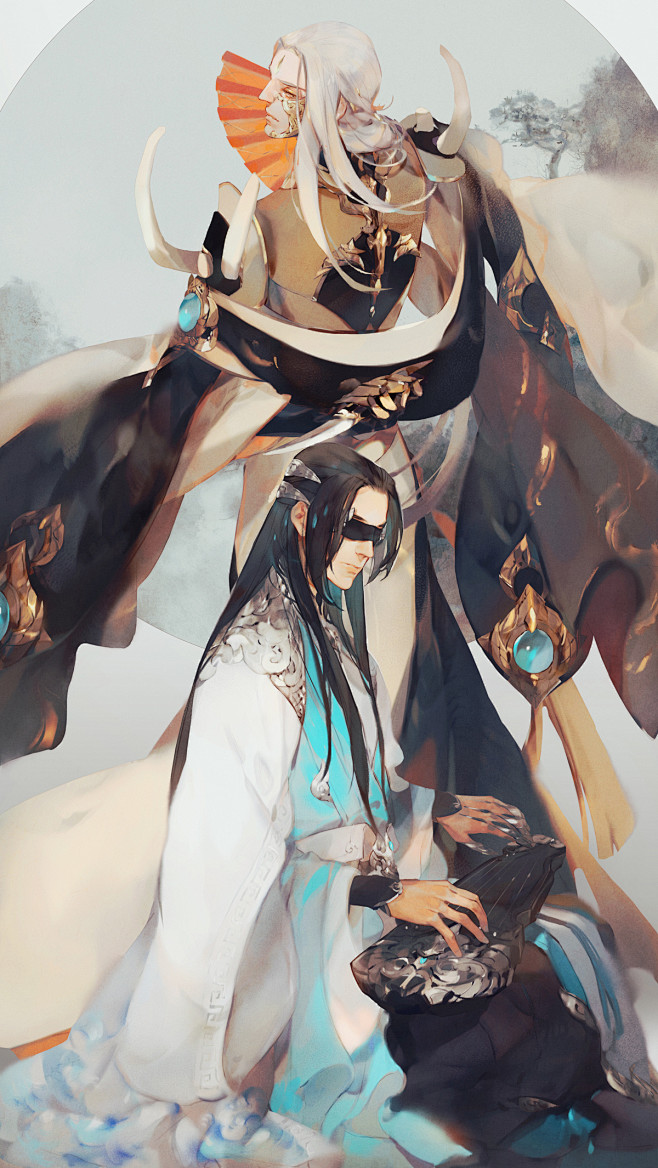 楚留香同人手绘原随云与方思明眠狼绘