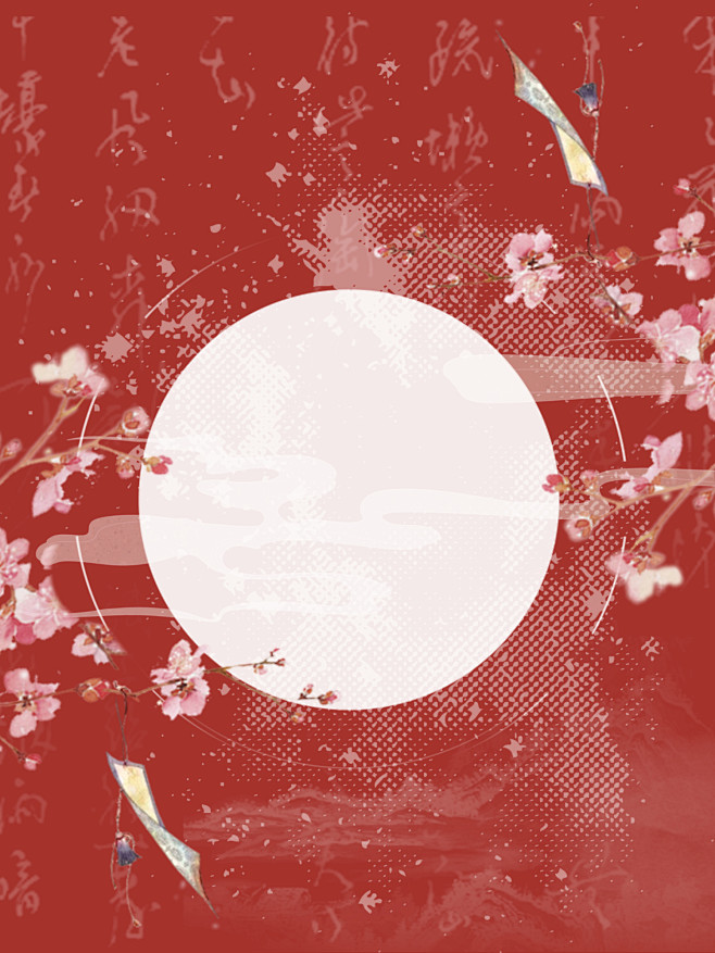 古风无人底图素材来源花瓣轰姆