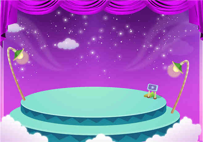 紫色梦幻舞台节日背景