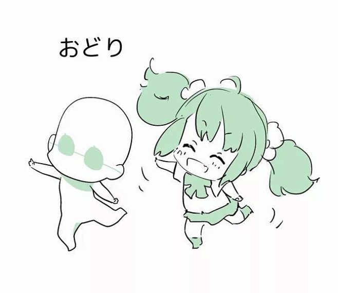 可爱的q版人物动作绘画参考练习