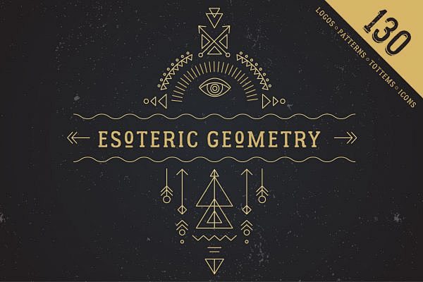 神秘宗教几何图形logo矢量ai标志设计模板 esoteric sacred geometry 