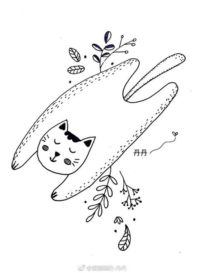 丹丹老师丹丹的手绘黑白画涂鸦创意黑白画676767刚刚翻到一本