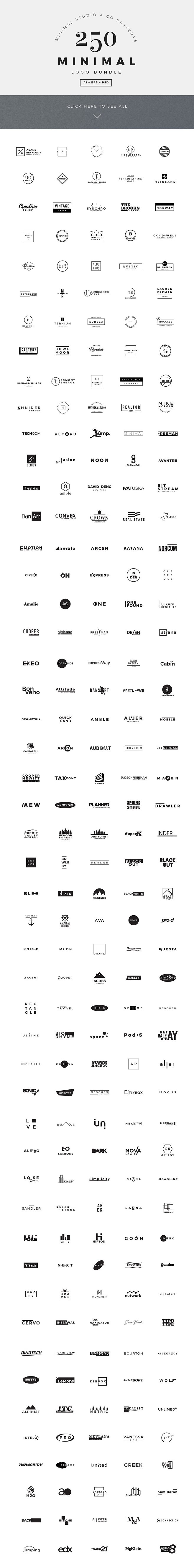 250个极简高级感英文矢量标志logo–青柠设计