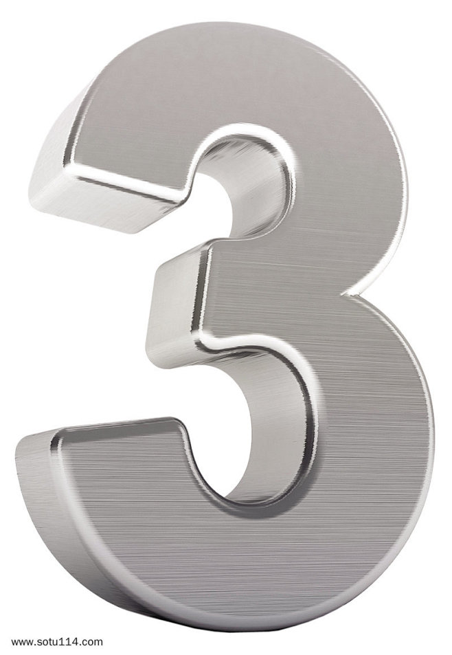银色质感3d立体数字3