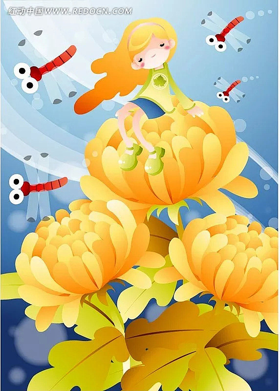 红蜻蜓花朵幻想卡通卡通人物卡通人物图片可爱漫画人物人物素材人物