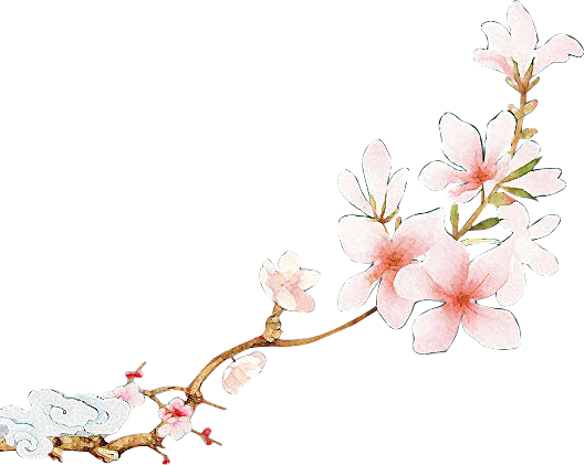 花瓣花枝古风素材