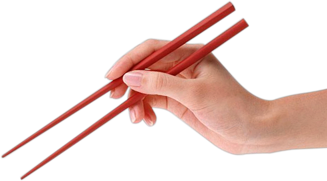 手拿筷子