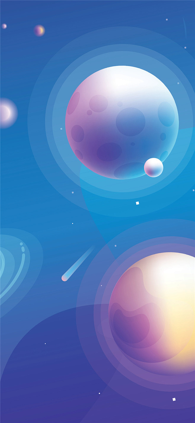 未来科技卡通星空创意抽象宇宙背景矢量aipng设计素材1