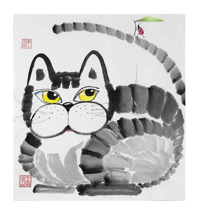 画儿晴天水墨画水墨猫欢迎收藏原作微信weituhuaqq65643766