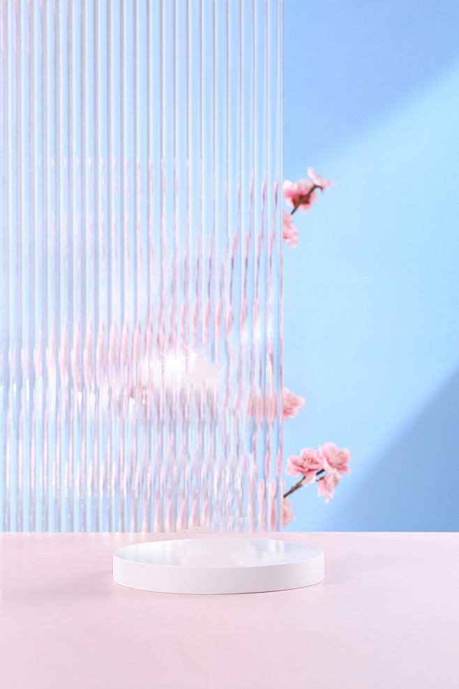 护肤背景洗护背景粉红色背景立体空间感背景素材源自更多高品质优质采