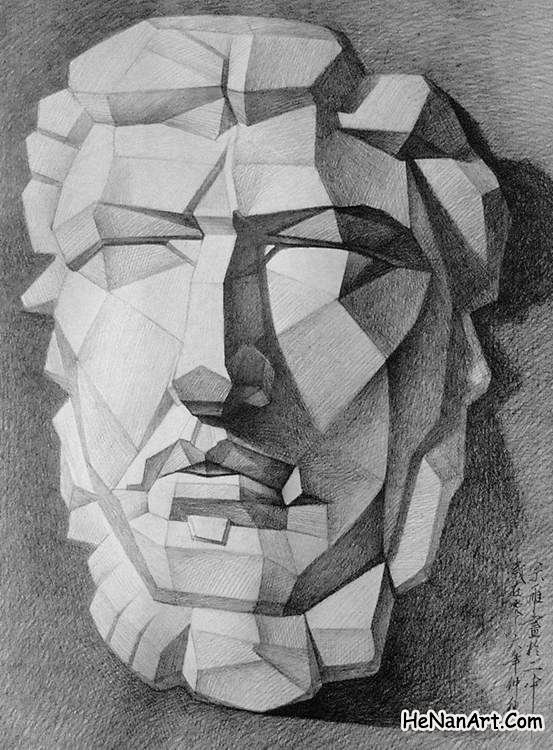 正面的亚历山大石膏像