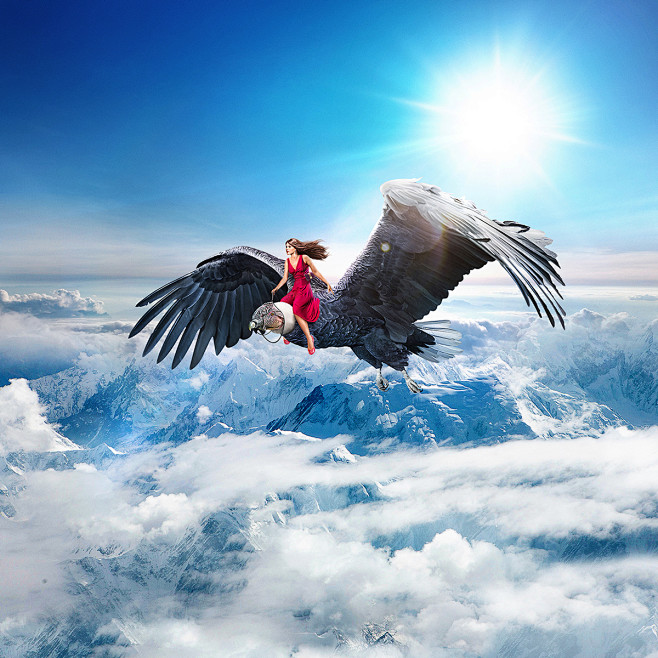 骑在鹰上女人