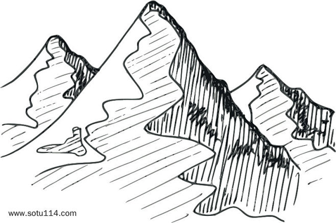 线描山峰