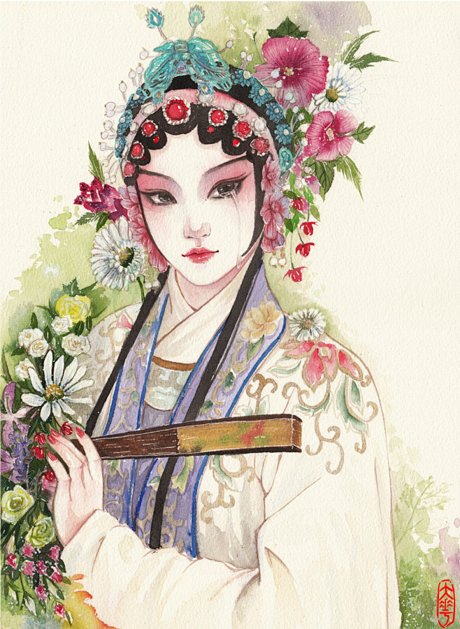 戏子入画一生天涯只身步步海天涯路无归霜满颜夜微凉灯微暗暧昧散尽