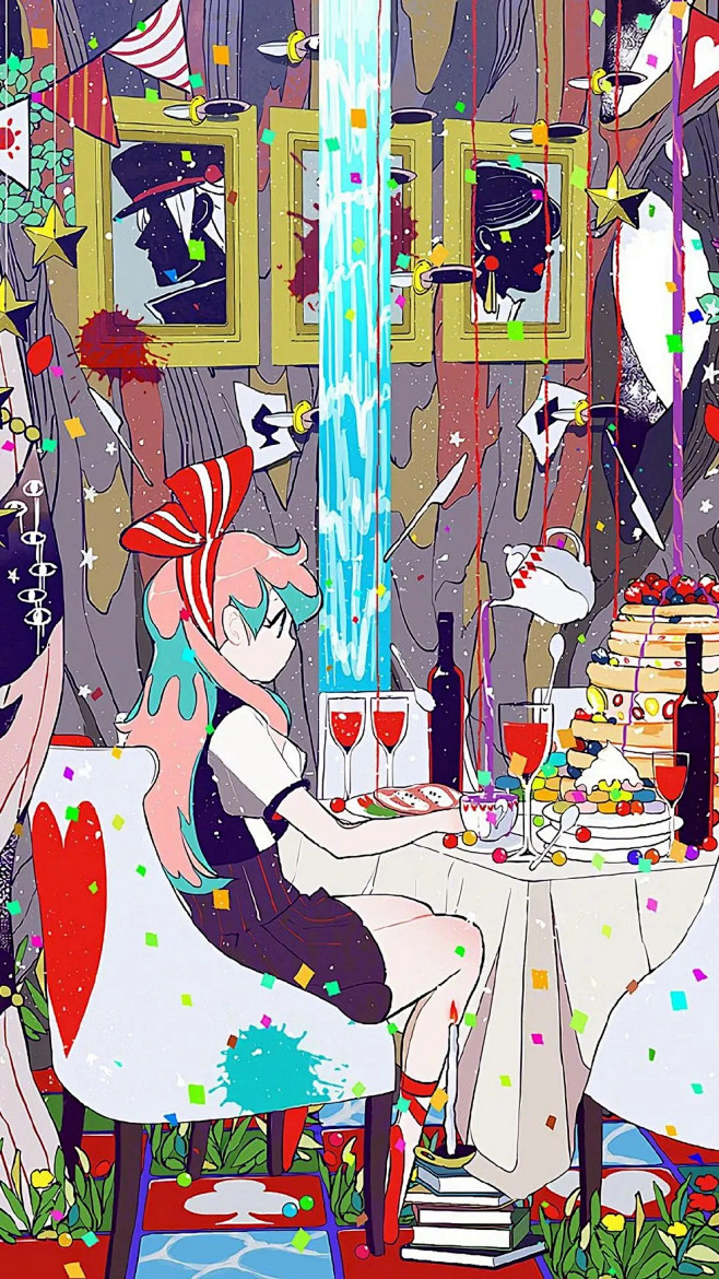 长谷梨加まか91た眼花缭乱的缤纷色彩插画分享