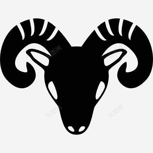 白羊座的星座符号额山羊头图标平面电商创意素材