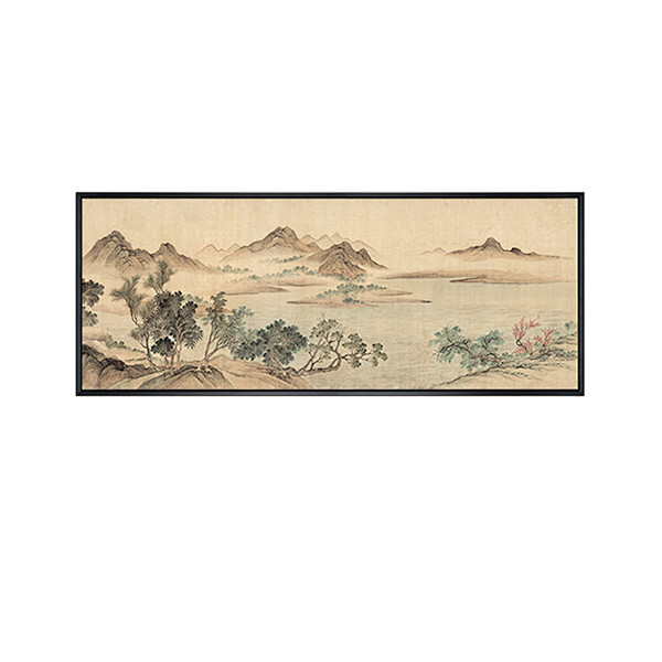 山水横版巨幅国画新中式客厅装饰画沙发背景墙卧室挂画办公室壁画淘宝
