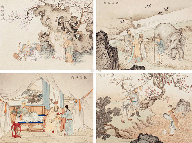 陈少梅二十四孝册页作品欣赏