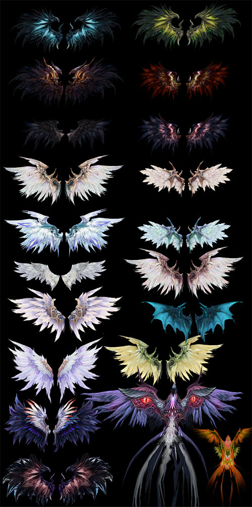 低模超帅的翅膀3d模型