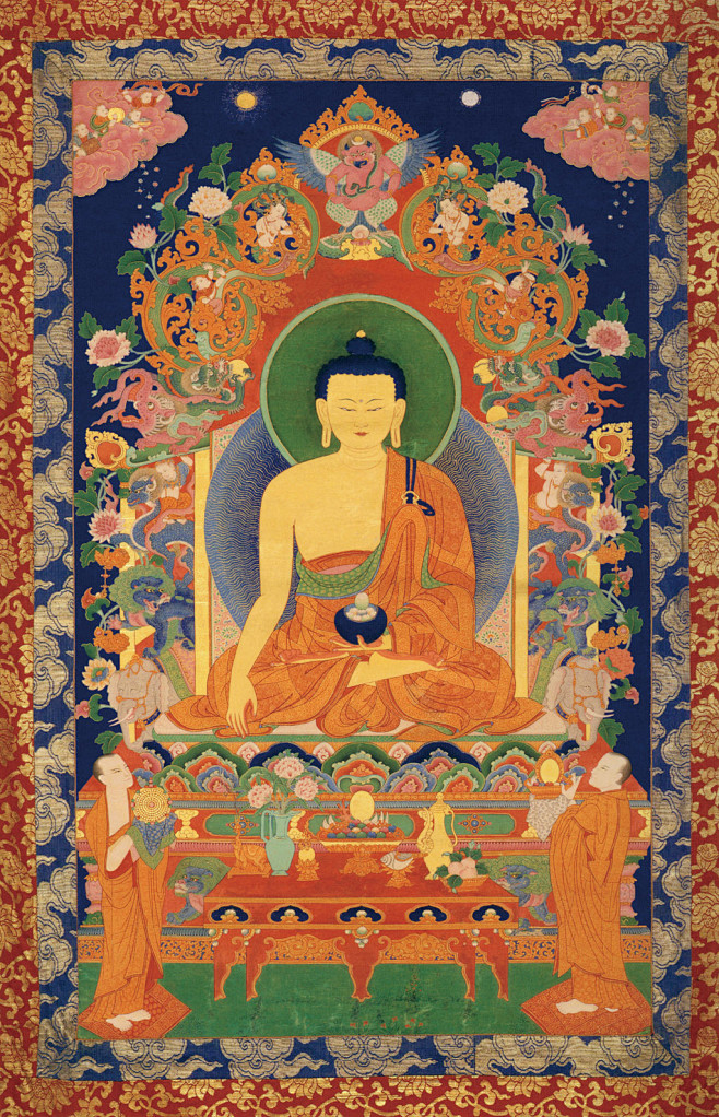 释迦佛:18世纪 布本 设色 纵99厘米.