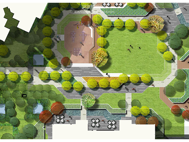 国际竞赛风格园林景观住宅公园psd彩色总平面效果图环艺毕设素材淘宝