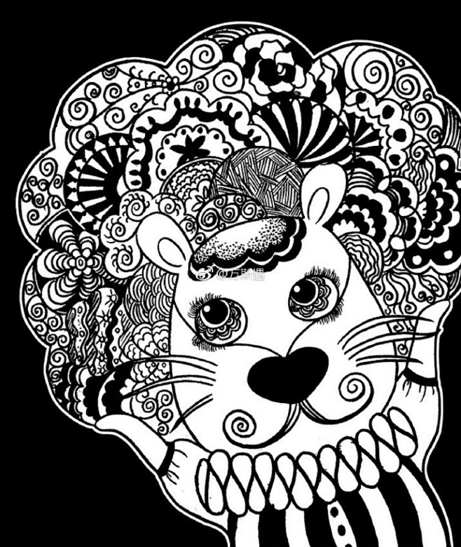 79br黑白线描画装饰画缠绕画br作者channyzhongbr适合学线描的同学