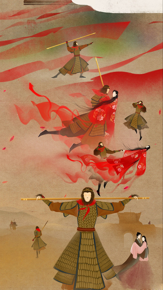 手绘插画漫画呼葱觅蒜无脸古风图集大话西游自尊宝紫霞