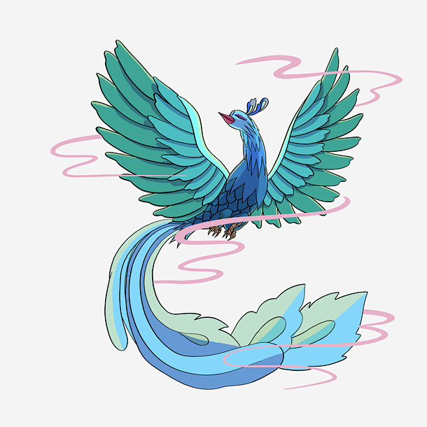 中国传统神兽凤凰高清素材中国传统文化凤凰国潮新图网神兽免抠png