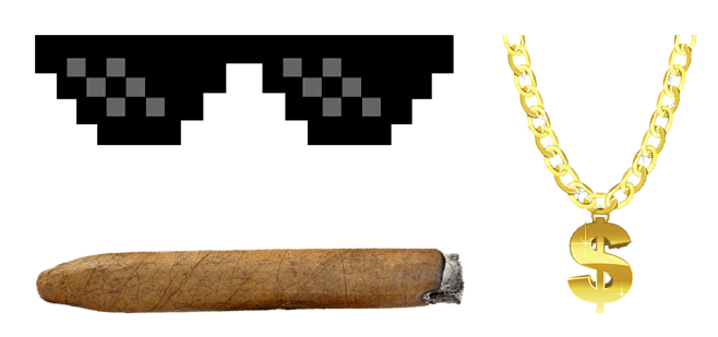 墨镜雪茄大金链子特效图片