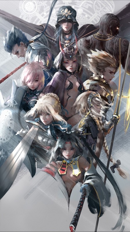 fatesaber吾王wlopfontcolorred鬼刀font4k手机壁纸