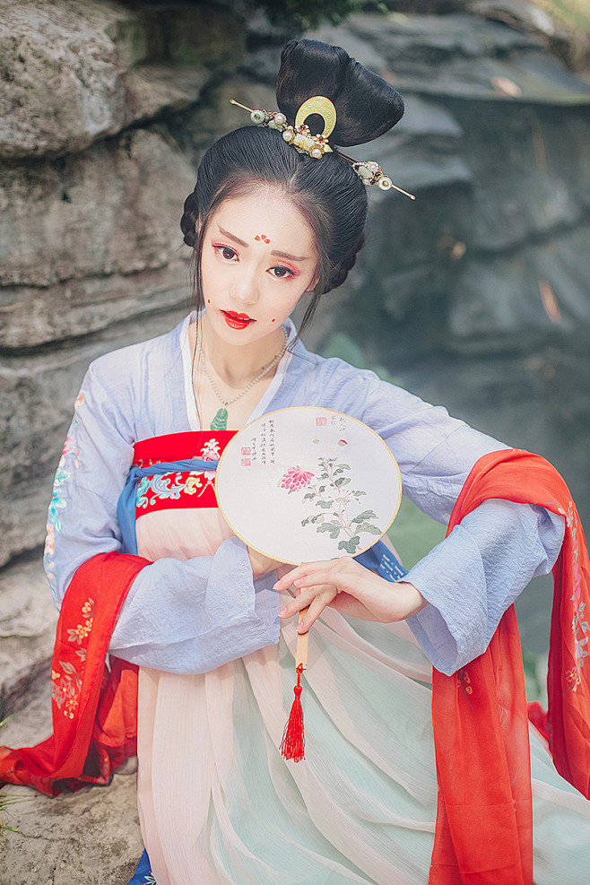 绯颜善若居传统汉服女唐制齐胸襦裙高腰两片6米摆下lms掌柜推荐淘宝网