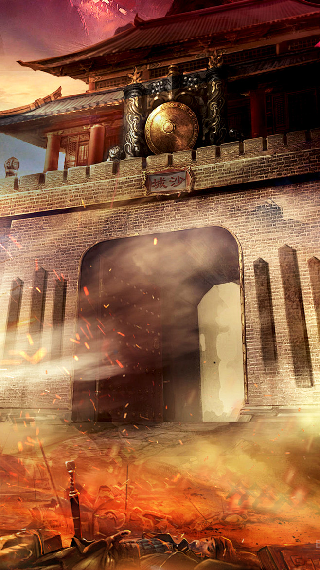 传奇经典页面启动图沙城