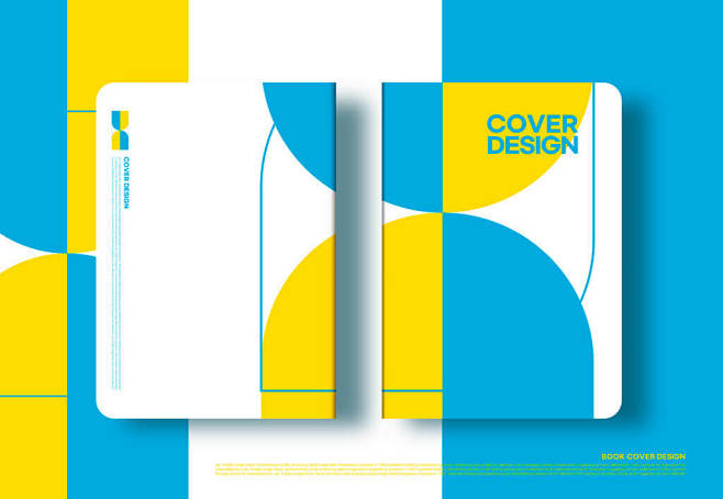 简约色调书籍杂志封面设计模板–