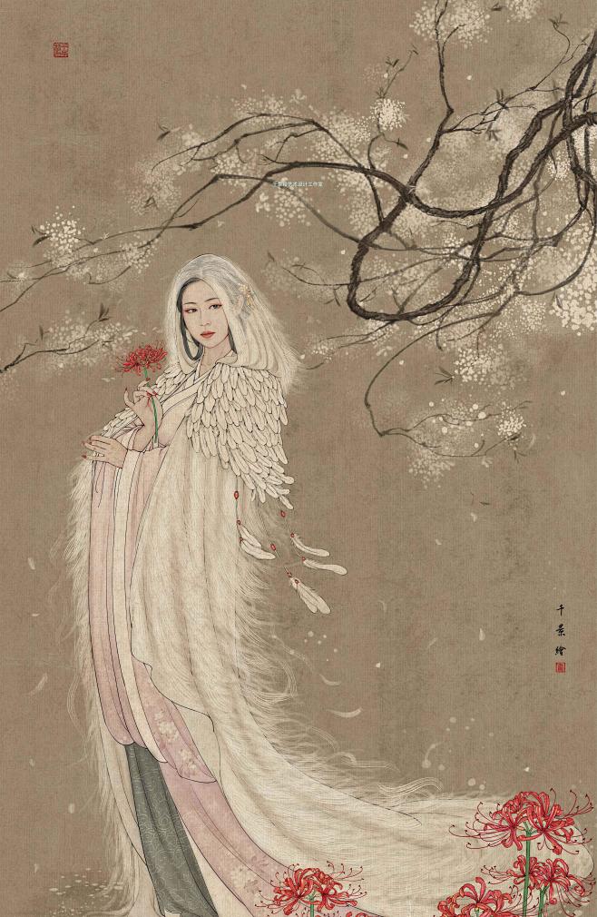 千景绘古风工笔卷轴高端私人定制淘宝网