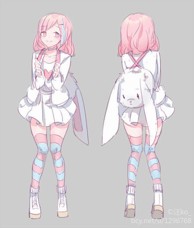 青春服装设计动漫图片古风异瞳少女图片动漫服装 手绘可爱动漫服装