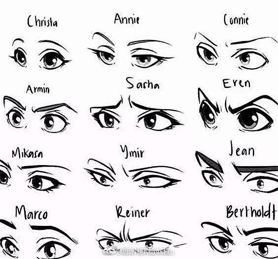 画画干货150款手绘动漫眼睛画法教程模板不同漫画家不同风格展示67