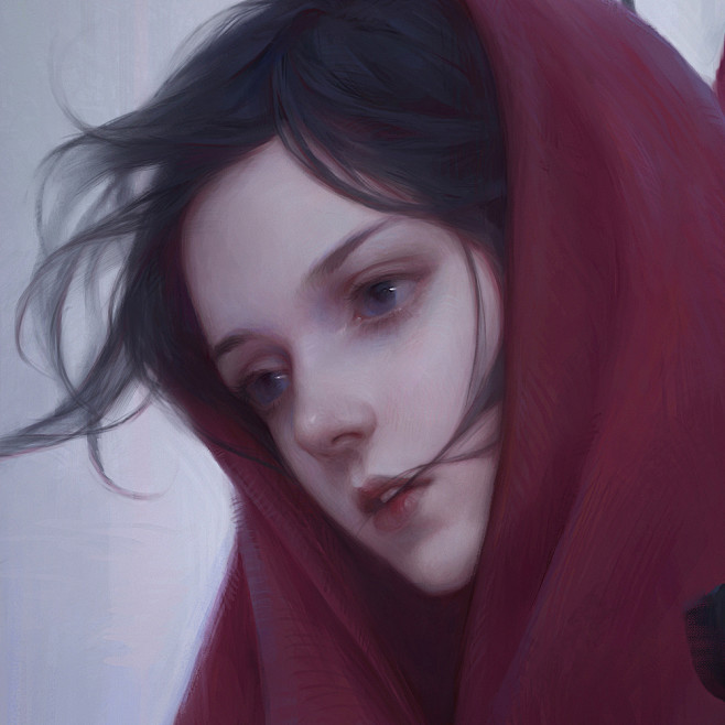 插画 头像原画 小清新 写实 厚涂 意境插画 bain-片片的照片 - 微相册