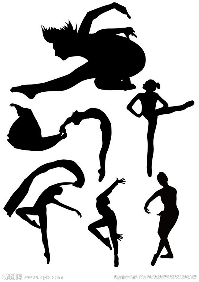 从杨璞转采于2019-03-22 09:29:57舞蹈剪影人物散落!同采自www.nipic.