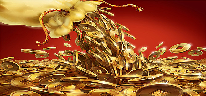 金币硬币金钱保险商务金融商务金融财经理财海报banner科技科幻商务