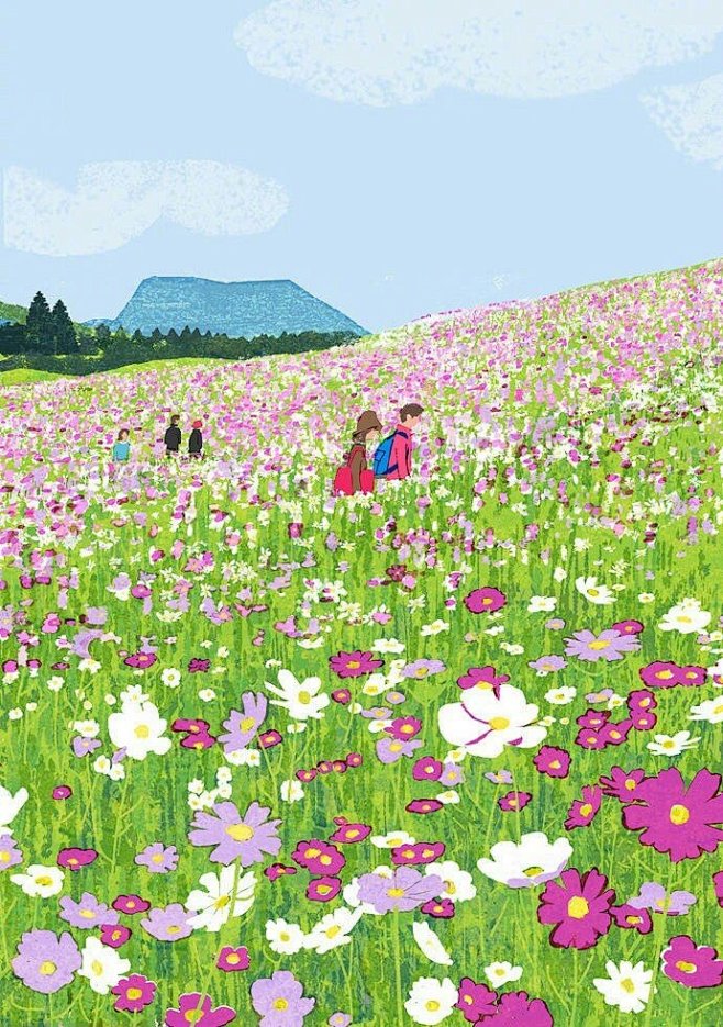 日本插画师木内达朗的治愈系场景插画就像是讲述着夏日美好的故事插画