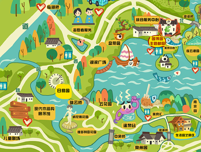 电子地图制作地图设计手绘地图定制景区旅游地图卡通校园地图绘制淘宝