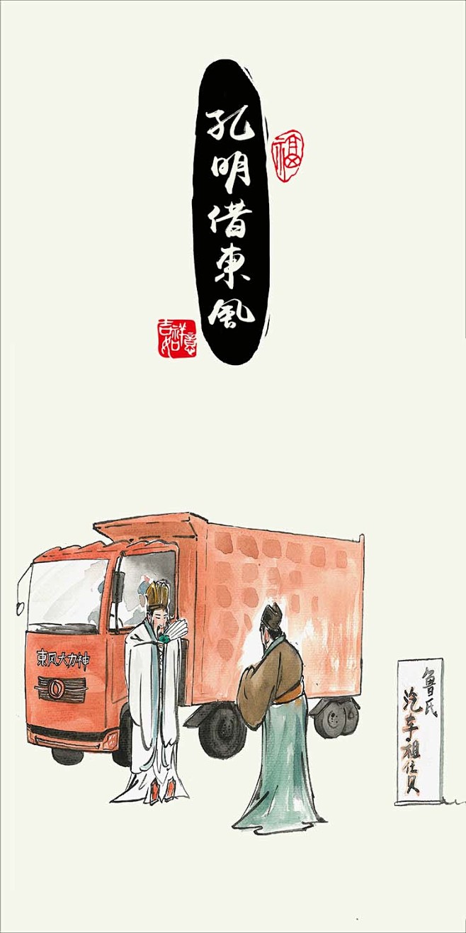 抖音孔明借东风图