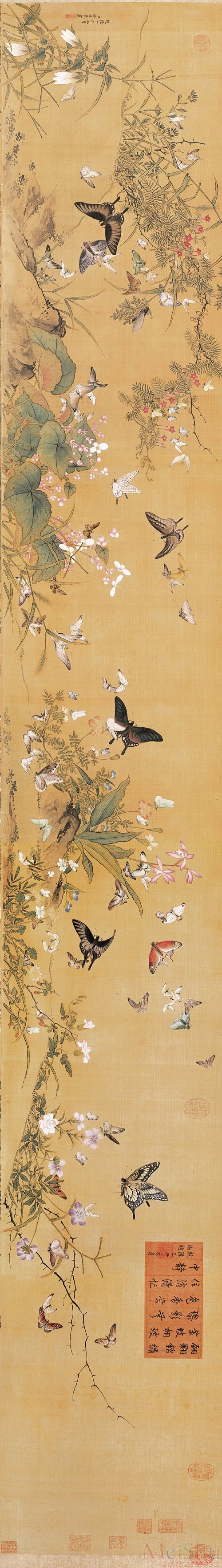 古画花鸟清余省百蝶图