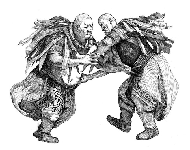 内蒙风情蒙古插画