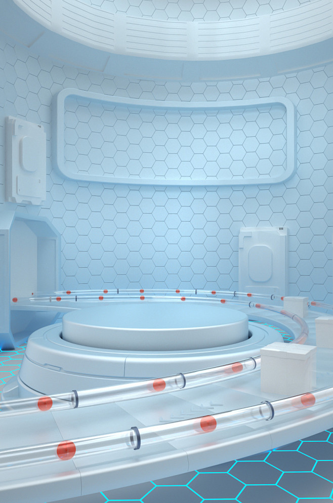 科技场景c4d建模