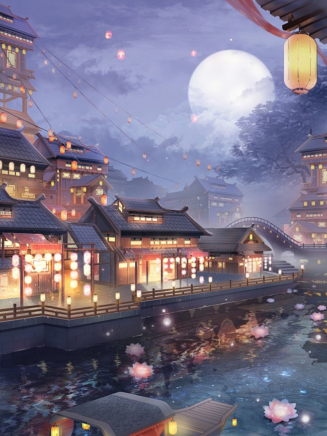 奇迹暖暖背景月下城月下游乐场